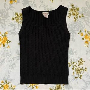 Crystal Kobe Petite S Knit Black Tank Top